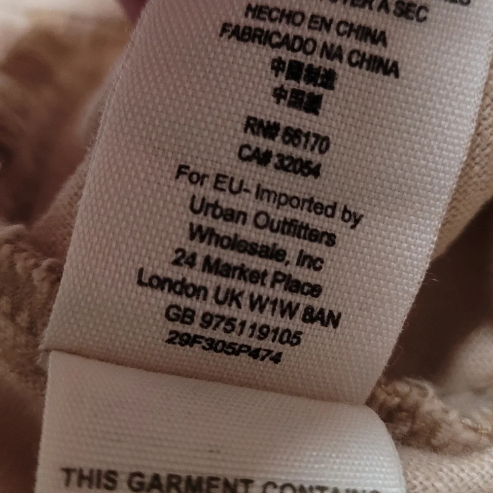 Rare Free People Beige Tan Ombre Linen Low Rise Raw Cut Bell Bottom Jeans